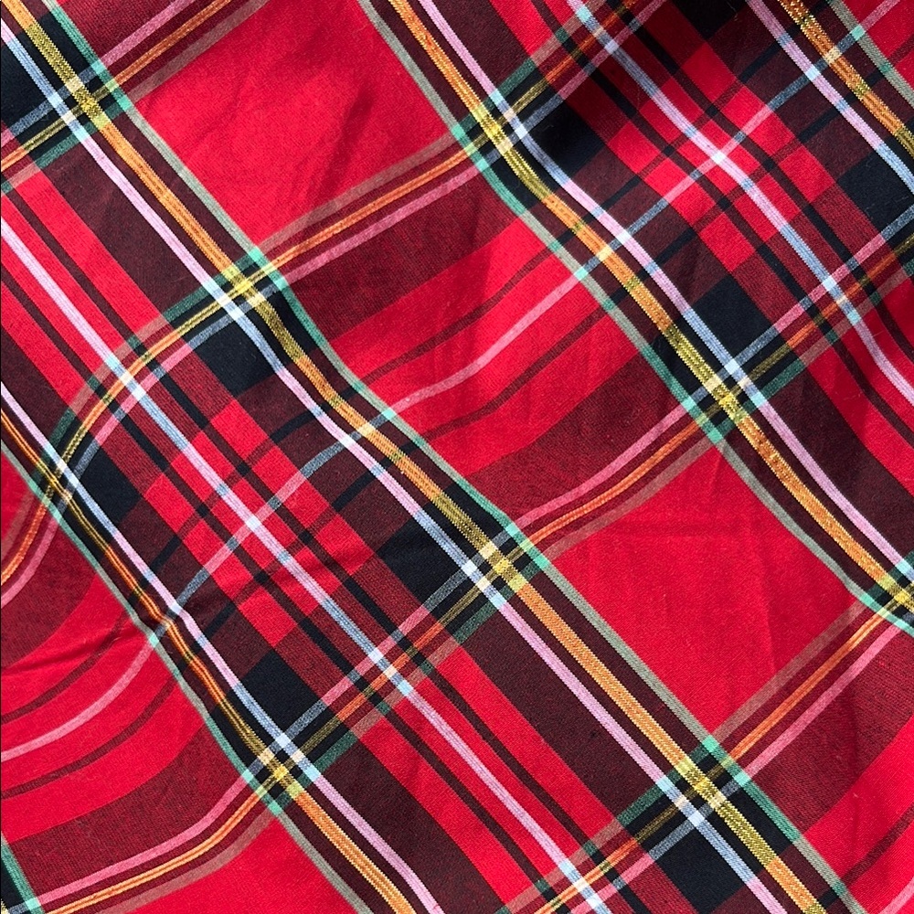J.Crew 3x Red Plaid Ruffleneck Cotton Poplin Women's Sleeveless Blouse NWT - Picture 4 of 8
